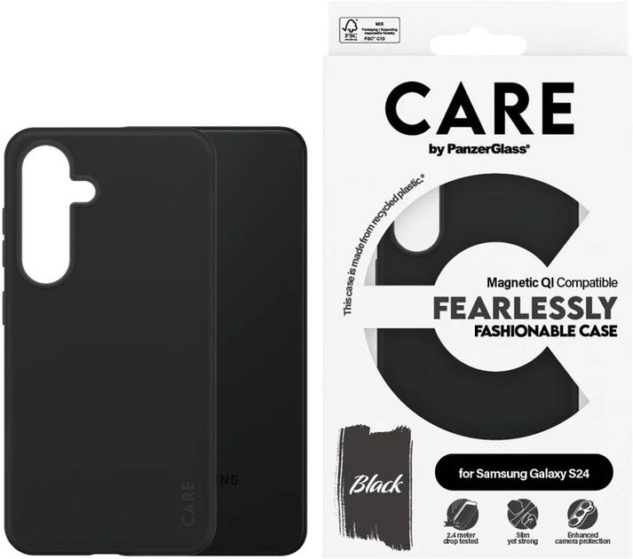 Etui CARE by PanzerGlass Fashionable Case with Magnetic Qi do Samsung Galaxy S24 Black (5715685012358) - obraz 3