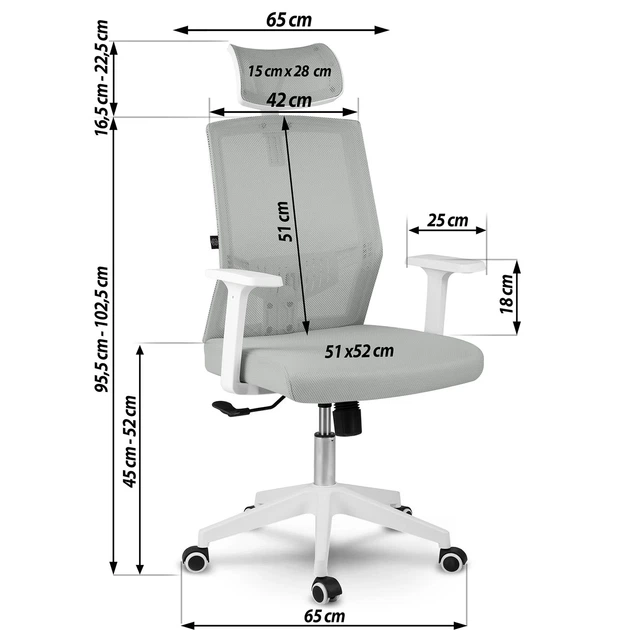 Fotel biurowy Sofotel Rotar 240103 Szary (5903890622312) - obraz 8