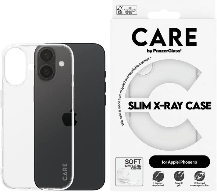 Etui CARE by PanzerGlass X-Ray Soft Basic do Apple iPhone 16 Transparent (5715685005800) - obraz 3
