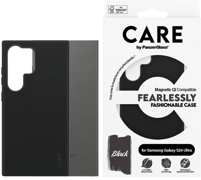 Etui CARE by PanzerGlass Fashionable Case with Magnetic Qi do Samsung Galaxy S24 Ultra Black (5715685012372) - obraz 3