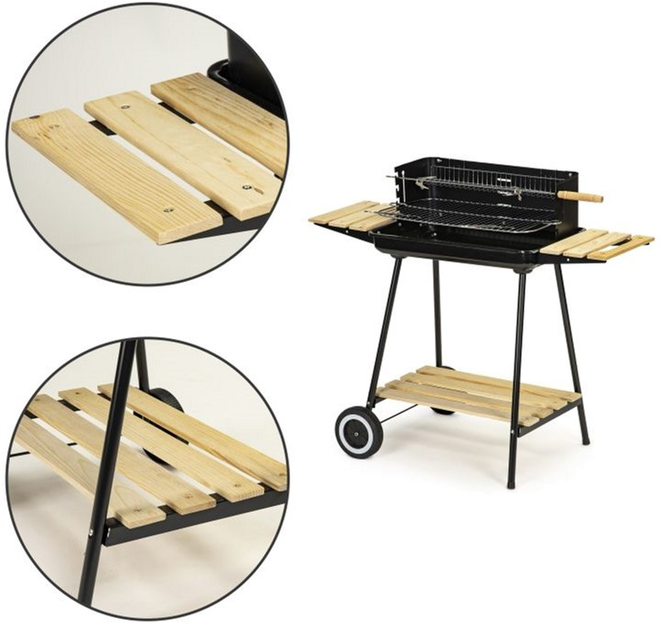 Grill węglowy ModernHome by Multistore z pokrywą na kółkach (5903089064152) - obraz 5