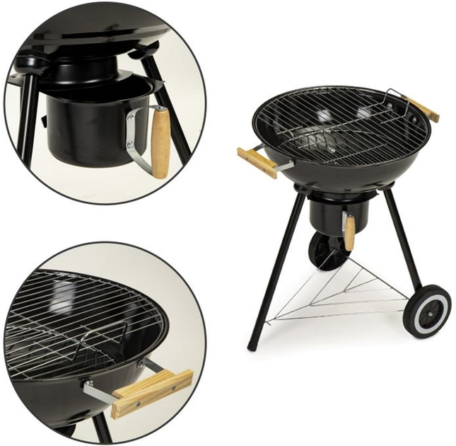 Grill węglowy ModernHome by Multistore z pokrywą na kółkach (5903089064152) - obraz 4
