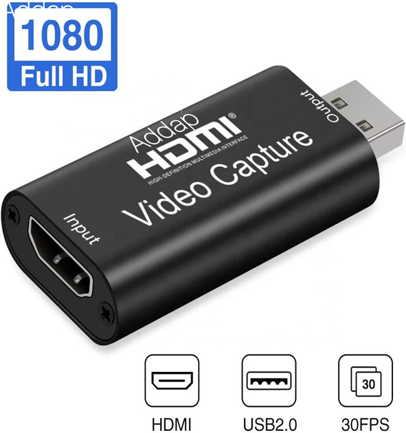 Внешняя карта для видеозахвата HDMI в USB 2.0 для ноутбука, ПК, для записи видео с экрана компьютера VCC01 - изображение 4