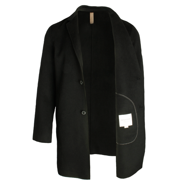 Пальто чоловіче Jack & Jones Чорний XL 190124-949426 - Фото 2 Пальто чоловіче Jack & Jones Чорний XL 190124-949426 - зображення 2