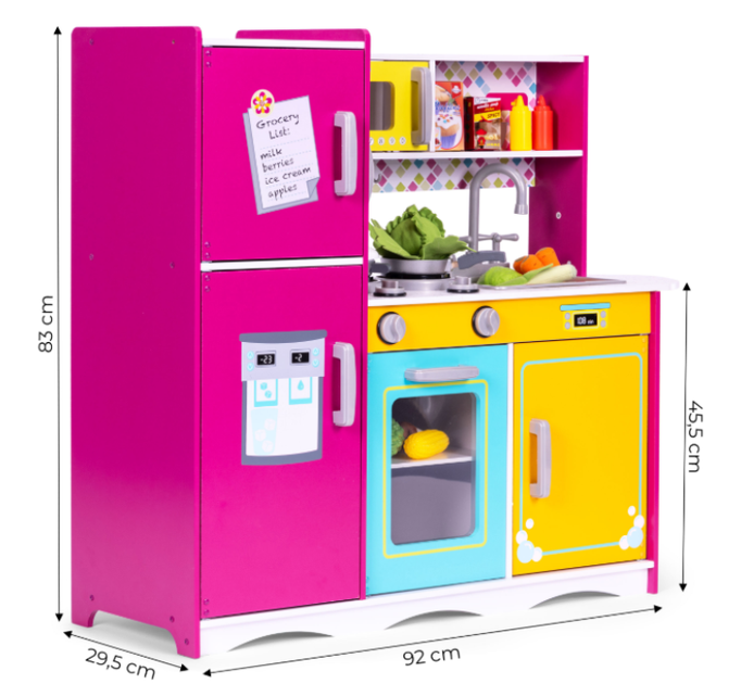 Дитяча дерев'яна кухня EcoToys різнокольорова з аксесуарами TL40027 (5905817003815) - зображення 5