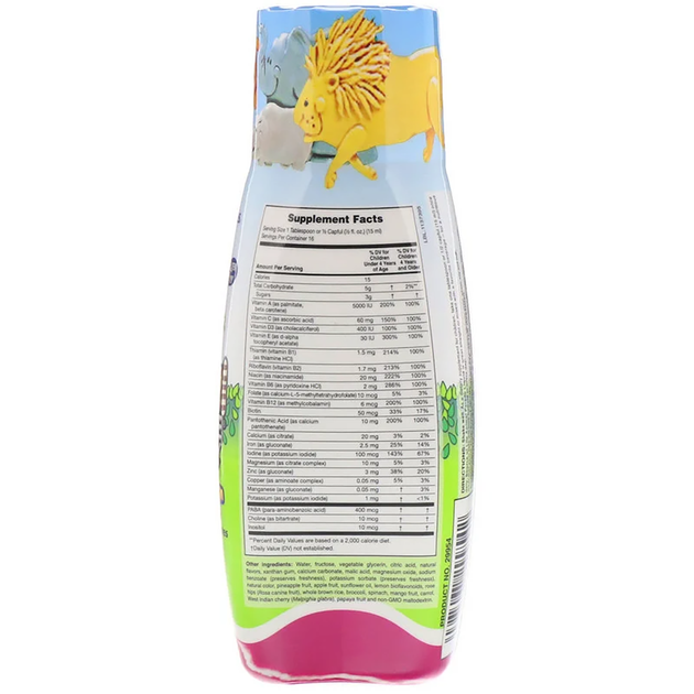 Рідкі Дитячі Мультивітаміни Тропічний смак Animal Parade Gold Nature's Plus 236 мл - зображення 2