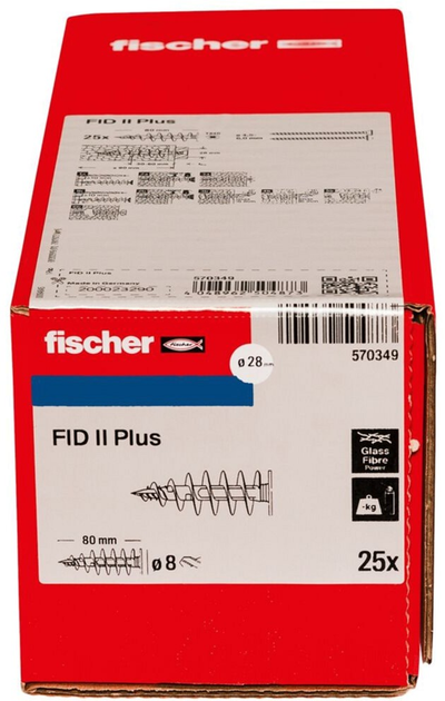 Zestaw kołków Fischer FID II Plus 80 mm 25 szt. (4048962504873) - obraz 3
