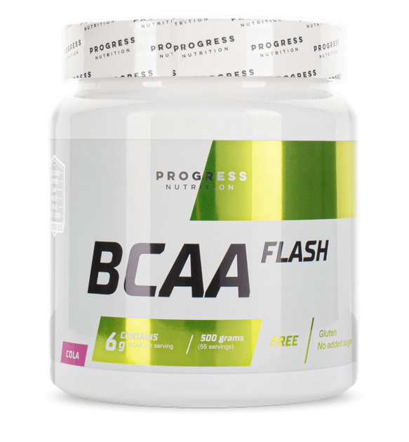 БЦАА Progress Nutrition BCAA Flash 500 грамм Кола - Фото 1 БЦАА Progress Nutrition BCAA Flash 500 грамм Кола - изображение 1