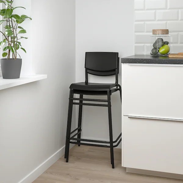 Барный стул STIG 63 см IKEA 304.984.18 черный - Фото 3 Барный стул STIG 63 см IKEA 304.984.18 черный - изображение 3