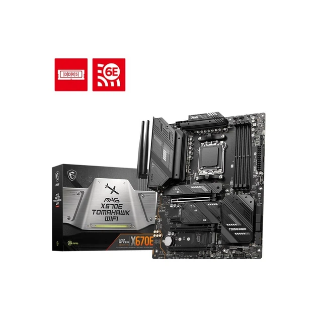 Материнcька плата MSI MAG X670E TOMAHAWK WIFI sAM5 X670 4xDDR5 M.2 HDMI DP WiFi BT ATX - зображення 4