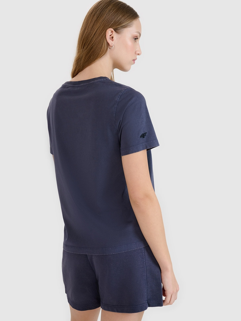 Футболка бавовняна жіноча 4F 4FWSS25TTSHF1988-22S XL Синя (5905700407294) - зображення 2