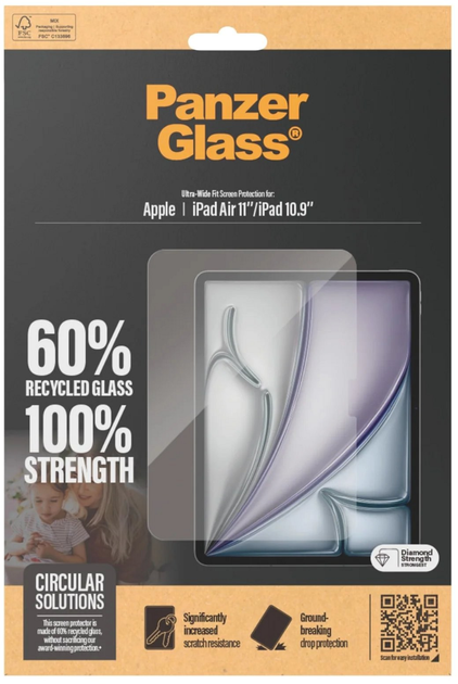 Szkło hartowane Panzer Ultra-Wide Fit Screen Protector do Apple iPad Air 11'' 2024-2025 / iPad 10.9'' 2022 / iPad 11'' 2025 (5711724028335) - obraz 4