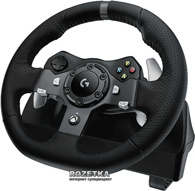 Дротове кepмo Logitech G920 Driving Force PC/Xbox One Black (941-000123) - Фото 2 Дротове кepмo Logitech G920 Driving Force PC/Xbox One Black (941-000123) - зображення 2