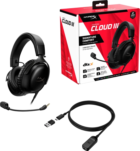 Наушники HyperX Cloud III Black (727A8AA) - изображение 7