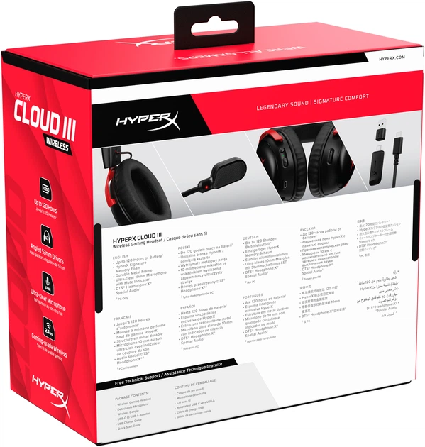 Навушники HyperX Cloud III Wireless Black-Red (77Z46AA) - зображення 10