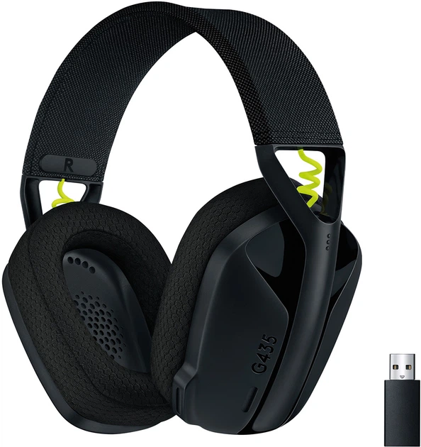 Наушники Logitech G435 LIGHTSPEED Wireless Gaming Headset - Black (981-001050) - Фото 1 Наушники Logitech G435 LIGHTSPEED Wireless Gaming Headset - Black (981-001050) - изображение 1
