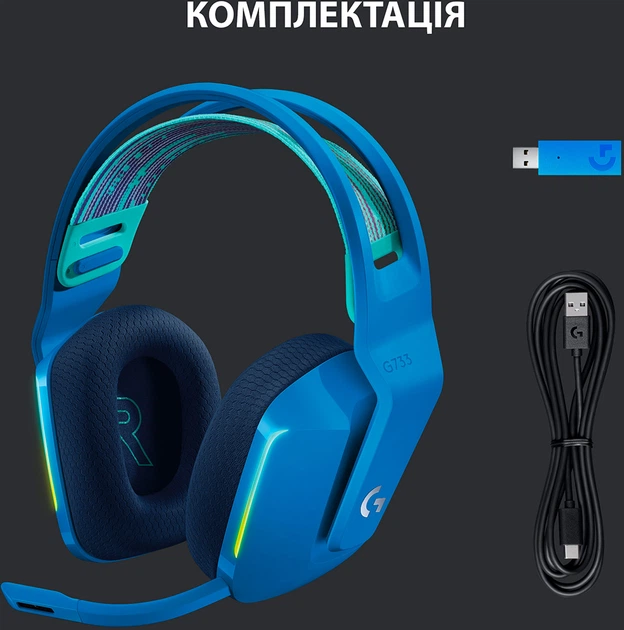 Наушники Logitech Lightspeed Wireless RGB Gaming Headset G733 Blue (981-000943) - изображение 6