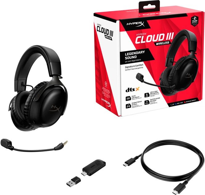 Навушники HyperX Cloud III Wireless Black (77Z45AA) - зображення 8