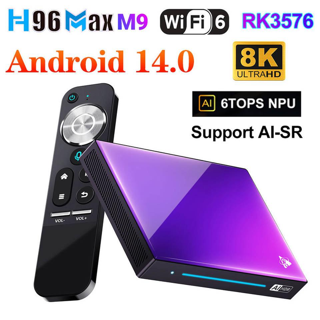 アンドロイドTV BOX H96 MAX M9 8G/128G H96 Max M9 8GB+128GB Android 14 TV Box, RK3576 8 Cores, 8K