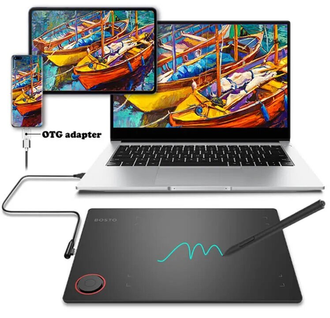 Tablet graficzny Bosto T608 Black (6972288304993) - obraz 6