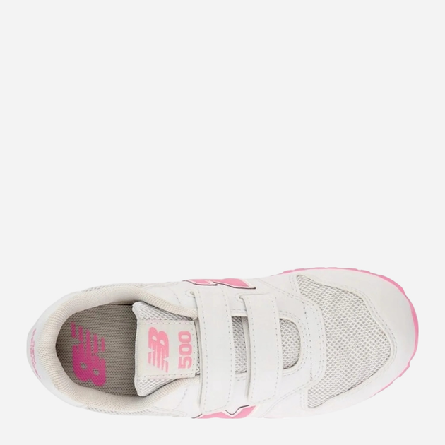 Sneakersy dziecięce dla dziewczynki na rzepy New Balance 500 PV500QP1 28 (10.5US) Białe (196432580156) - obraz 4