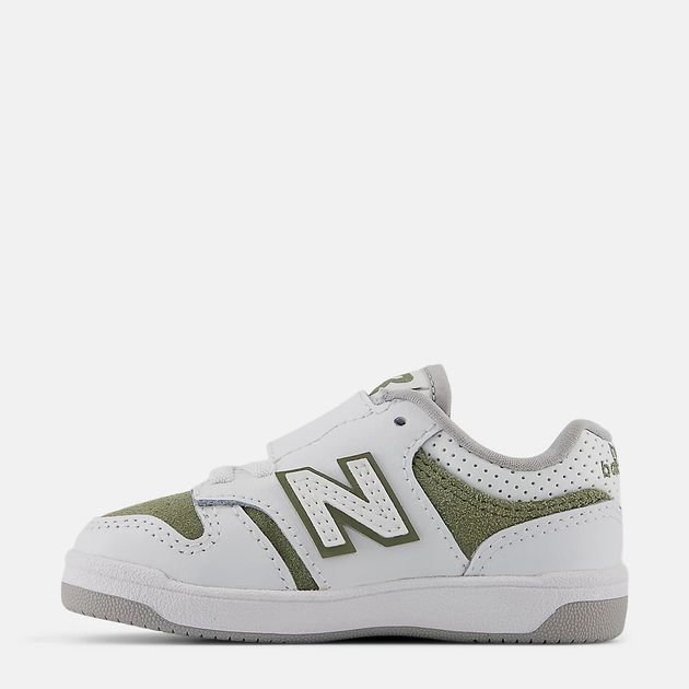 Sneakersy dziecięce dla dziewczynki na rzepy New Balance 480 NWB480VO 22.5 (6US) Białe z zielonym (197967895869) - obraz 3