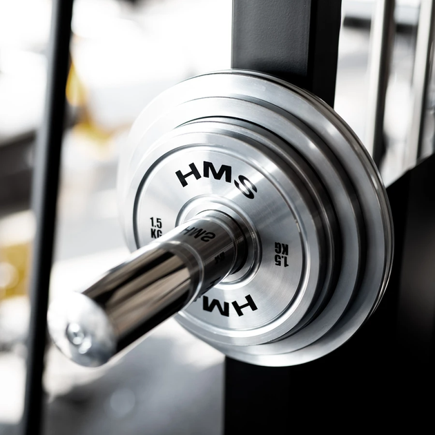 Zestaw talerzy olimpijskich stalowych kalibrowanych HMS TOS 2 x 1.5 - 5 kg o łącznej wadze 22 kg (5908261683275) - obraz 6