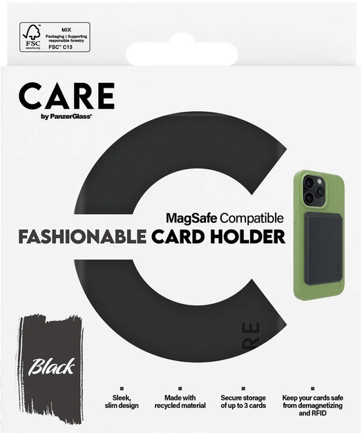 Кардхолдер CARE by PanzerGlass Fashionable Card Holder для Apple iPhone Black (5715685011184) - зображення 3