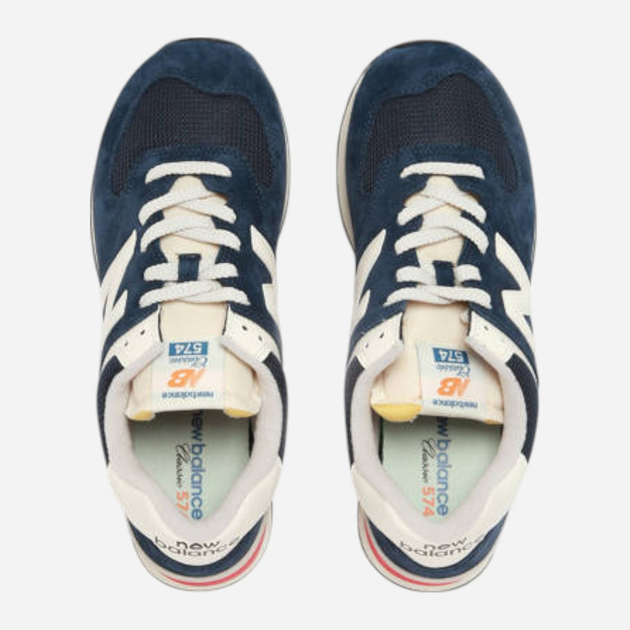 Чоловічі кросівки New Balance 574 U574VPN 47.5 (13US) Темно-сині з білим і червоним (197967951589) - зображення 6