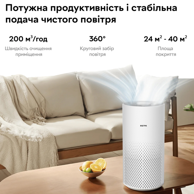 Очищувач повітря RZTK Smart Air Purifier - зображення 3