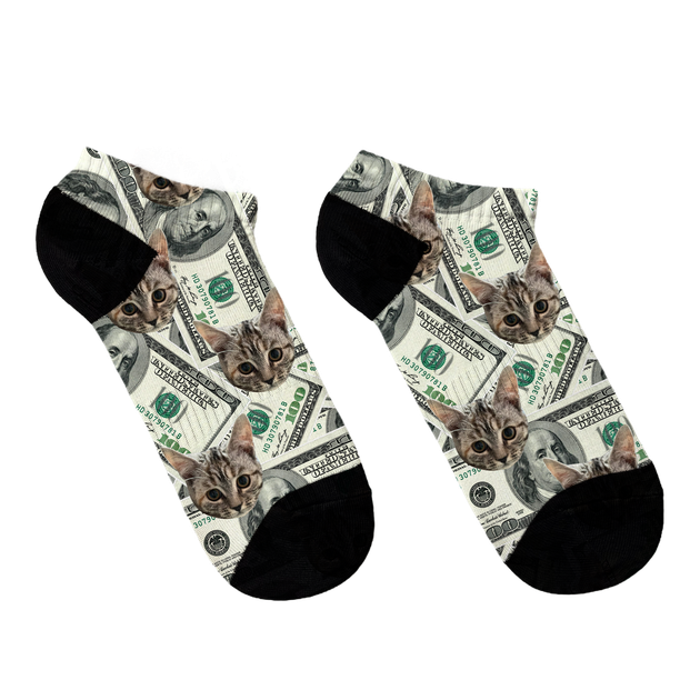 Шкарпетки Ponty Shop короткі з фото "Долари" розмір 41-45 Білі - Фото 1 Шкарпетки Ponty Shop короткі з фото "Долари" розмір 41-45 Білі - изображение 1