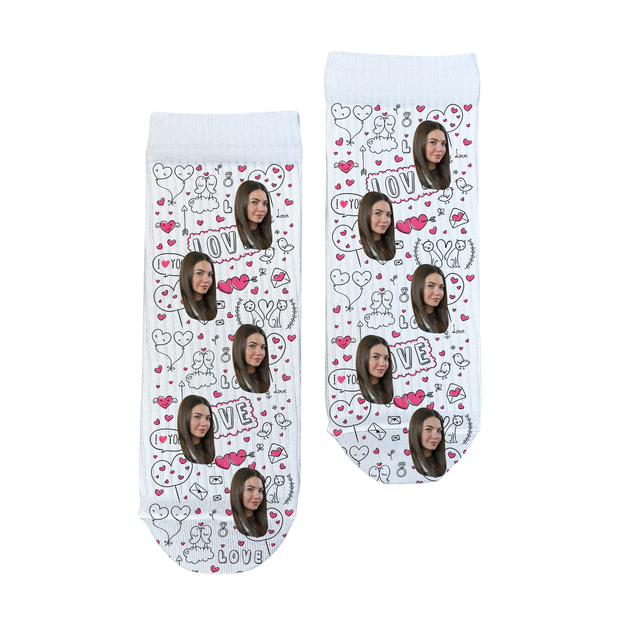 Шкарпетки Ponty Shop з фото «I Love You» Дитячі розмір 12-22 Білі - Фото 1 Шкарпетки Ponty Shop з фото «I Love You» Дитячі розмір 12-22 Білі - изображение 1