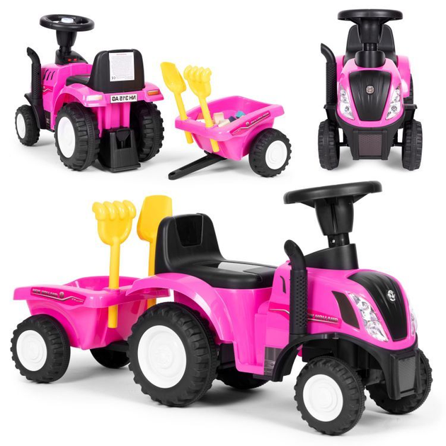 Jeździk traktor Multistore New Holland 658T Różowy (5905817003112) - obraz 8