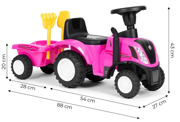 Jeździk traktor Multistore New Holland 658T Różowy (5905817003112) - obraz 9