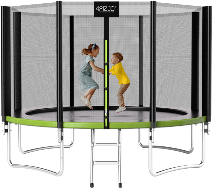 Батут із зовнішньою сіткою 4FIZJO Classic 12FT 374 см Black/Green (P-5907739312914)