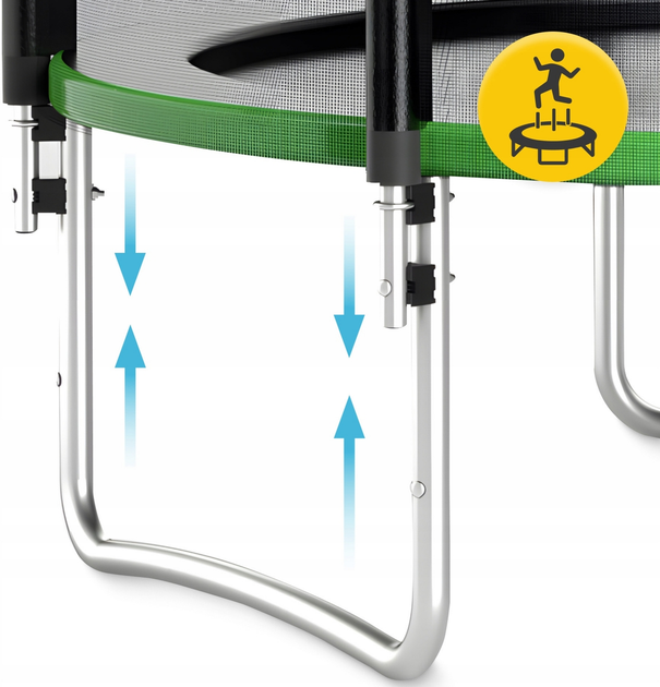 Батут із зовнішньою сіткою 4FIZJO Classic 10FT 312 см Black/Green (P-5907739314130) - зображення 2