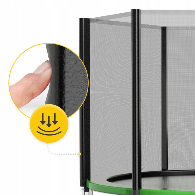 Батут із зовнішньою сіткою 4FIZJO Classic 10FT 312 см Black/Green (P-5907739314130) - зображення 5