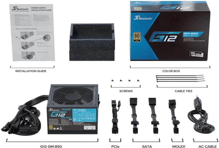 Блок живлення Seasonic G12 GM-850 - зображення 7
