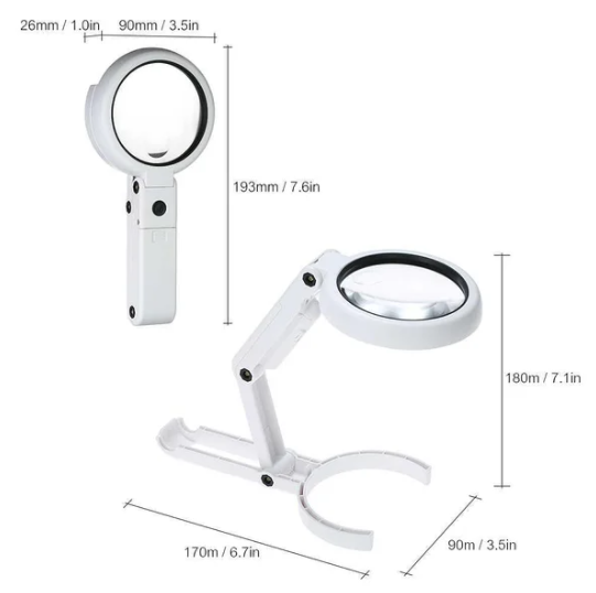Лупа 5X 75мм 8Х 19мм ручная трансформер c LED подсветкой + USB NO.FS75RC - Фото 8 Лупа 5X 75мм 8Х 19мм ручная трансформер c LED подсветкой + USB NO.FS75RC - изображение 8