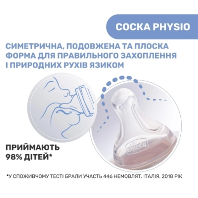 Пляшечка для годування Chicco Well-Being Colors з силіконовою соскою 4м+ 330 мл Помаранчева (28637.31) - зображення 4