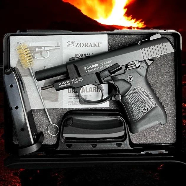 Шумовой стартовый пистолет Stalker 2914-UK Black +20 шт холостых