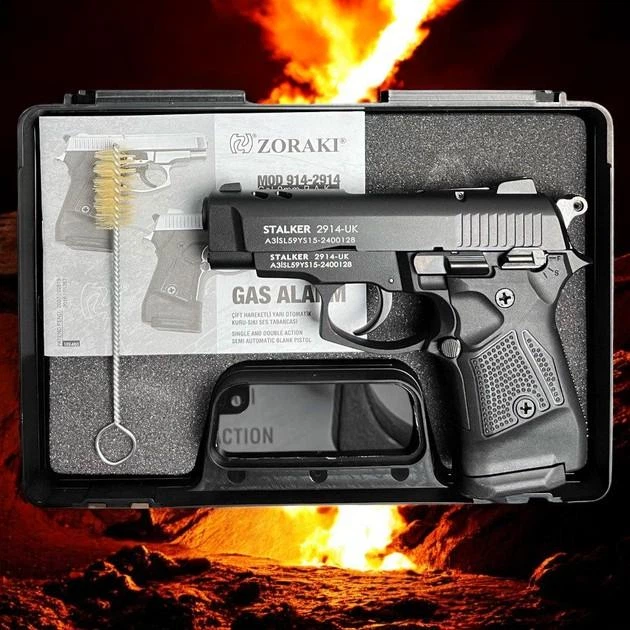Шумовой стартовый пистолет Stalker 2914-UK Black +20 шт холостых