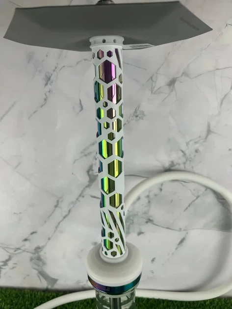 Елегантний кальян Embery MONO-H 4.0 "Silver-Snow Chameleon" заввишки 60 см - зображення 3