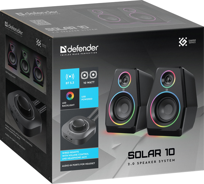 Акустична система Defender Solar 10 LED Bluetooth USB Black (4745090828726) - зображення 8