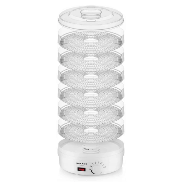 Сушилка электрическая для овощей фруктов грибов и мяса Mozano Food Dehydrator White дегидратор на 500 Вт 6 лотков терморегулятор - изображение 4