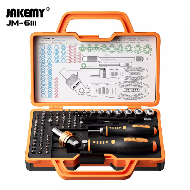 Набір викруток та біт Jakemy JM-6111 (69 в 1) - изображение 3