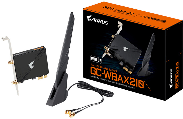 Adapter Wi-Fi Gigabyte Aorus GC-WBAX210 Wi-Fi 6E Black - obraz 3