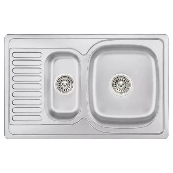 Кухонна мийка WEZER 7850(08) Satin 780x500x180 мм + сифон - Фото 1 Кухонна мийка WEZER 7850(08) Satin 780x500x180 мм + сифон - изображение 1