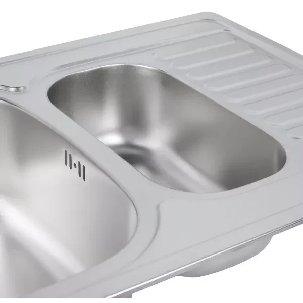 Кухонна мийка WEZER 7850(08) Satin 780x500x180 мм + сифон - Фото 5 Кухонна мийка WEZER 7850(08) Satin 780x500x180 мм + сифон - изображение 5