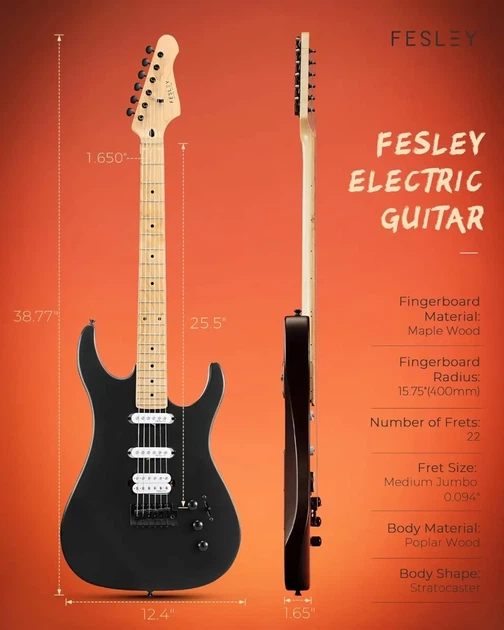 Електрогітара Fesley FST350M BK (комплект) - зображення 2